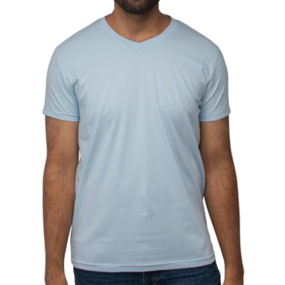 X-RAY Solid V-Neck Flex T-Shirt in Bright Sky Blue, Size M